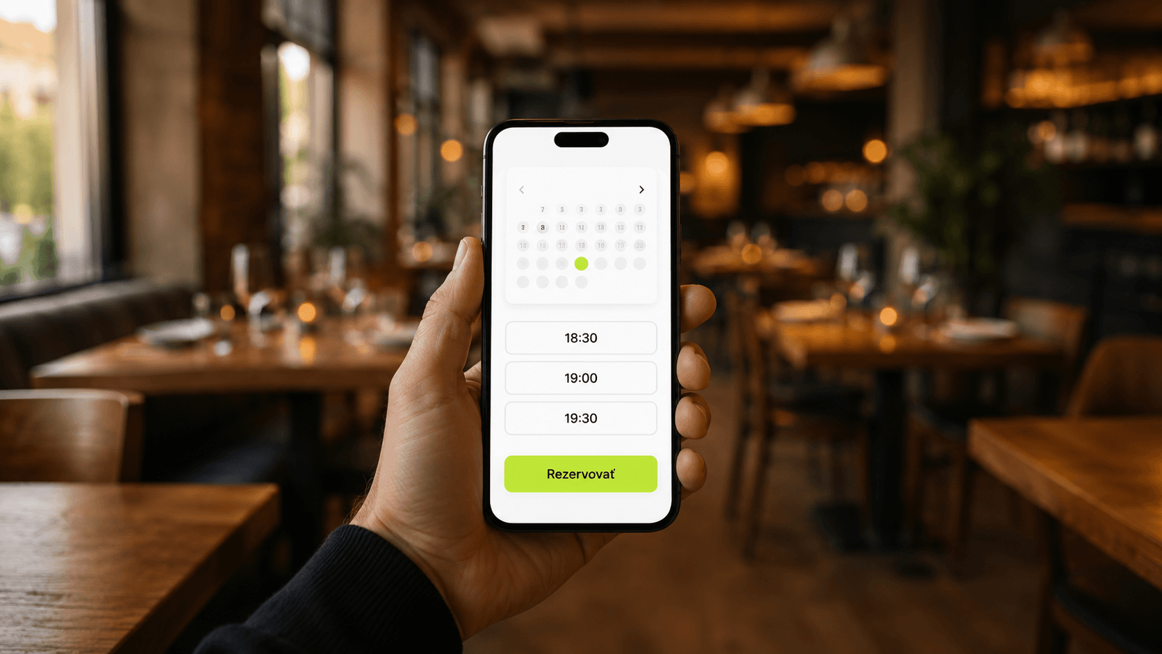 Restaurant reservation system — mobile table-booking concept